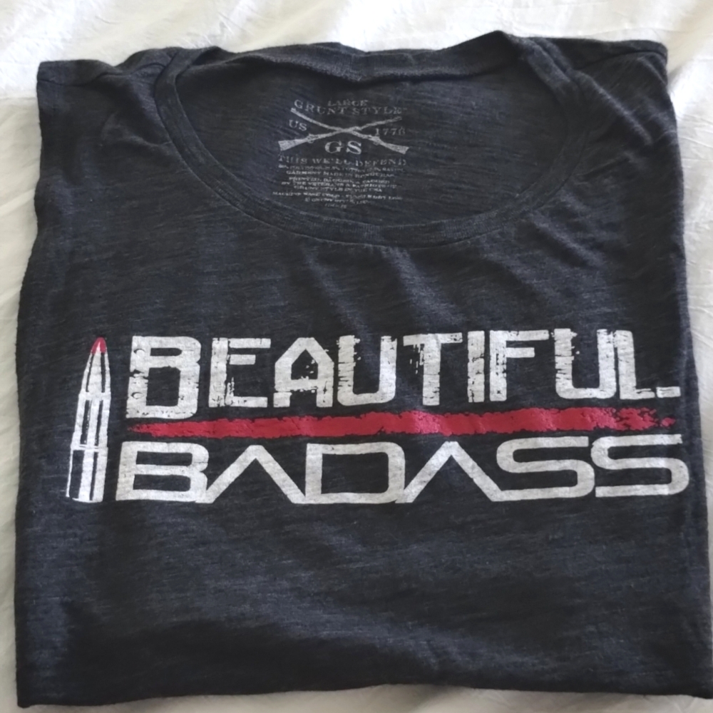Grunt Style Beautiful Badass Tank Top Muscle Tee Large